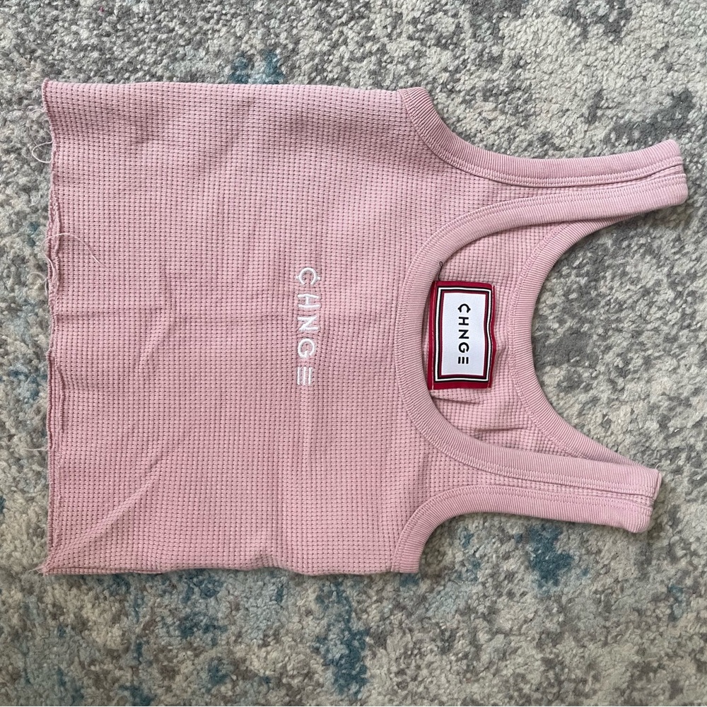 CHNGE Pink Waffle Knit Tank